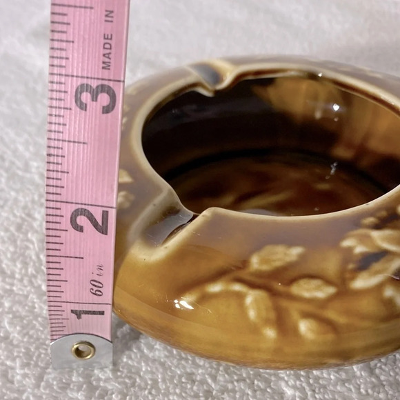 Vintage  MCM Round Ceramic Pottery Ashtray Trinket Dish Art Decor - Picture 13 of 14